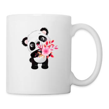 Little panda with flowers - Mug - white - Right