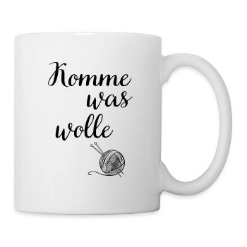 Komme was Stricken Hobby wolle Handarbeit Geschenk - Tasse - Weiß - Rechts