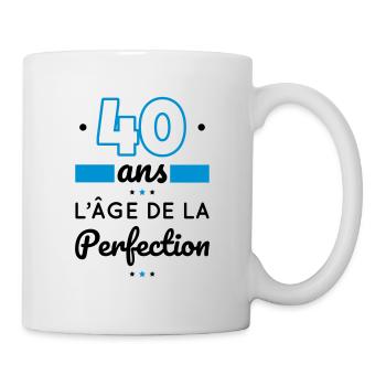 Anniversaire 40 ans - 40 ans âge de la perfection - Mug blanc - blanc - Droite