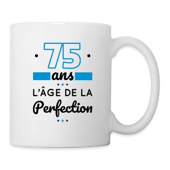 Anniversaire 75 ans - 75 ans âge de la perfection - Mug blanc - blanc - Droite