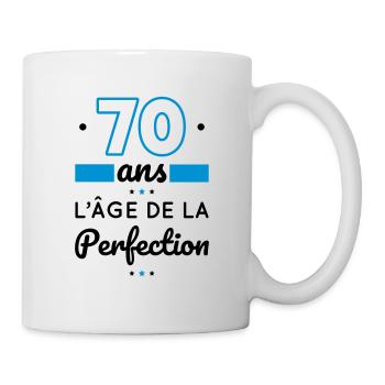 Anniversaire 70 ans - 70 ans âge de la perfection - Mug blanc - blanc - Droite