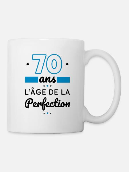Anniversaire 70 ans - 70 ans âge de la perfection - Mug blanc - blanc