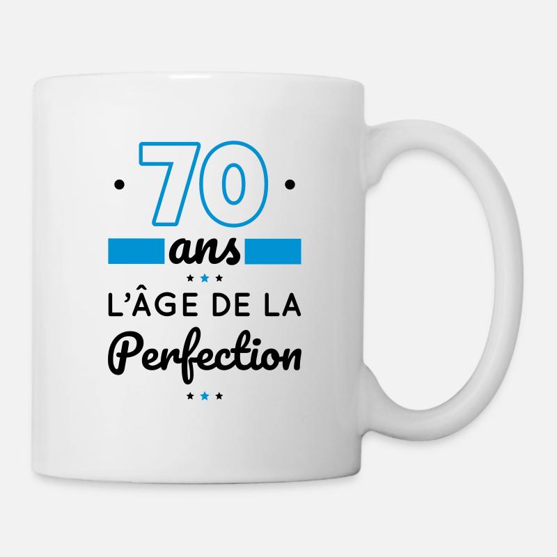 Anniversaire 70 ans - 70 ans âge de la perfection - Mug blanc - blanc