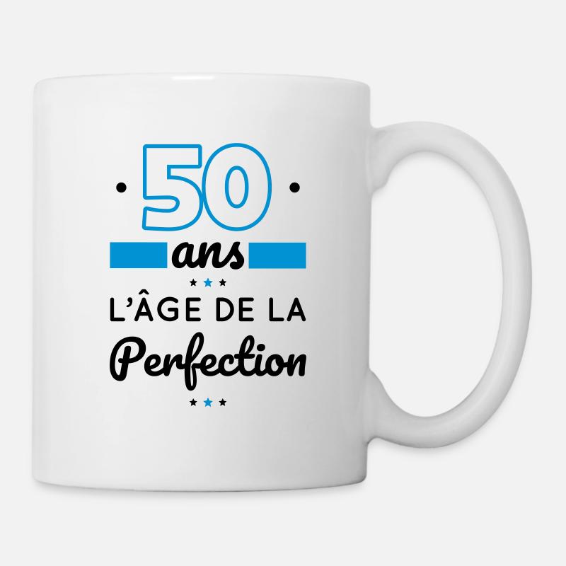 Anniversaire 50 ans - 50 ans âge de la perfection - Mug blanc - blanc