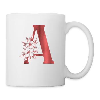 A Monogramm Buchstabe - Tasse - Weiß - Rechts