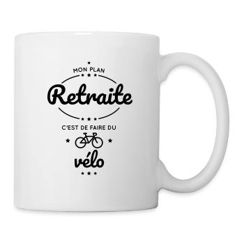 Mon plan retraite c'est de faire du vélo - Mug blanc - blanc - Droite