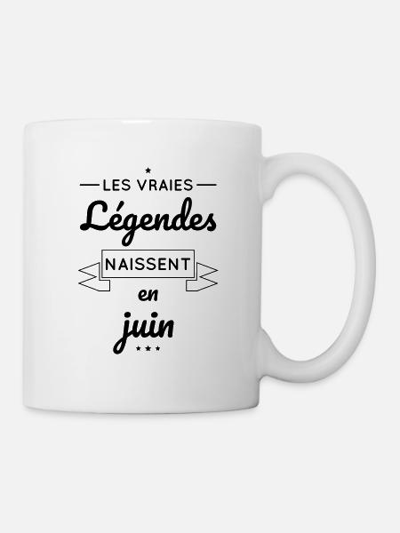 Anniversaire - Vraies légendes naissent en Juin - Mug blanc - blanc