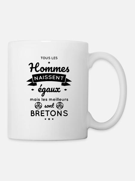 Hommes naissent égaux les meilleurs sont Bretons - Mug blanc - blanc