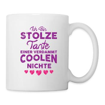 Tante, Nichte, Geburt - Tasse - Weiß - Rechts