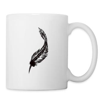 Vintage Schreibfeder - Tasse - Weiß - Rechts
