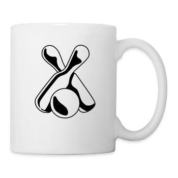 gekreuzte Kegel - Tasse - Weiß - Rechts