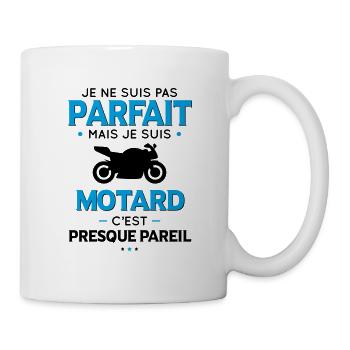 Je ne suis pas parfait mais je suis motard - Mug blanc - blanc - Droite