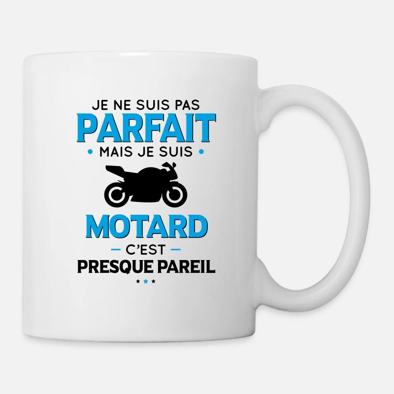 Je ne suis pas parfait mais je suis motard - Mug blanc - blanc