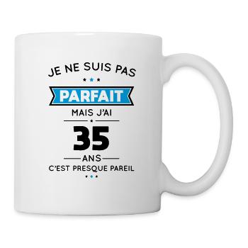 Anniversaire 35 ans - Pas parfait mais j'ai 35 ans - Mug blanc - blanc - Droite