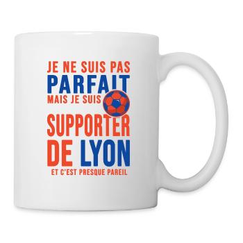 supporter football Lyon Humour foot Club Lyonnais - Mug blanc - blanc - Droite