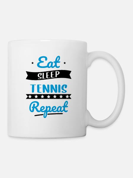 Eat Sleep Tennis Repeat - Cadeau humour - Mug blanc - blanc