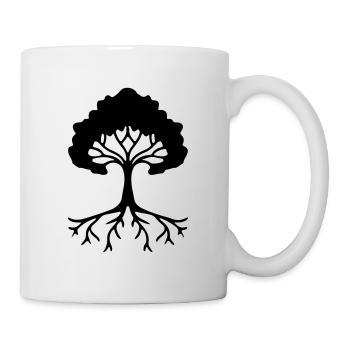 Tree rooted with roots Tree of Life - Mug - white - Right