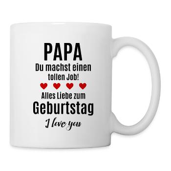 Papa Glückwunsch Geburtstag gratulieren Baby Kind - Tasse - Weiß - Rechts