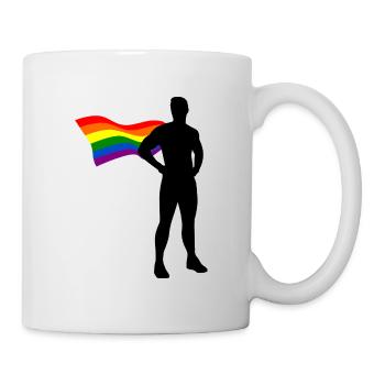 LGBT Flagge Superheld Schwul CSD Pride Queer - Tasse - Weiß - Rechts