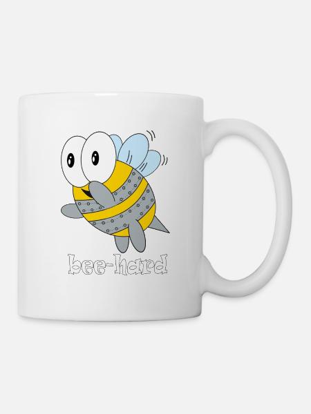 bee hard - Tasse - Weiß