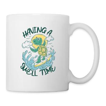 Surfing - Having a Swell Time - Mug - white - Right