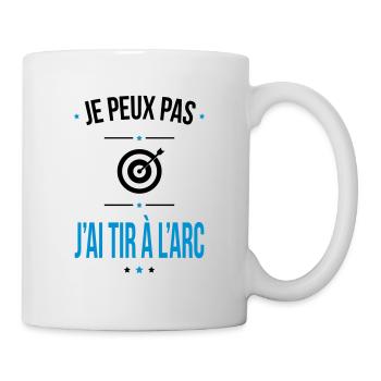 Je peux pas j'ai tir à l'arc - Cadeau humour - Mug blanc - blanc - Droite