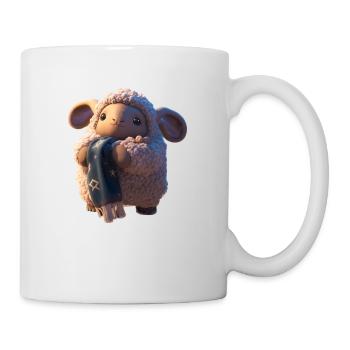 Cute sheep with scarf - Mug - white - Right