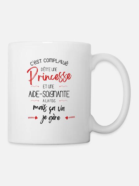 T-shirt Princesse Aide Soignante - Mug blanc - blanc