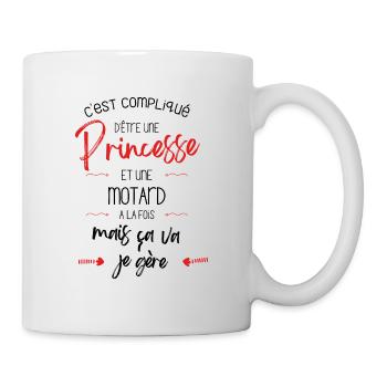 C'est compliqué d'être une Princesse et une motard - Mug blanc - blanc - Droite