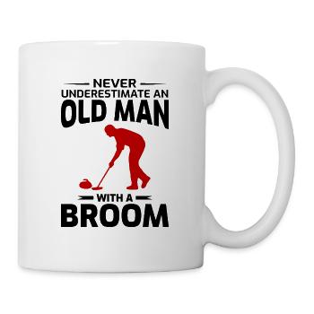 Alter Mann Curling Winter Eissport Papa Opa - Tasse - Weiß - Rechts