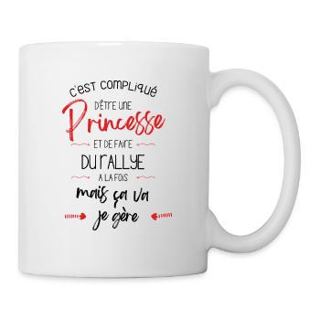 Compliqué d'être Princesse et faire du Rallye - Mug blanc - blanc - Droite