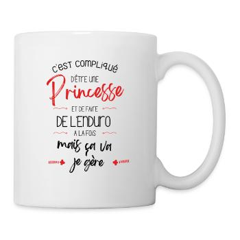 compliqué d être Princesse et faire de L enduro - Mug blanc - blanc - Droite