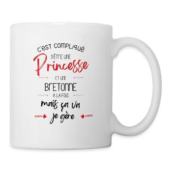 C est compliqué d'être Princesse et une Bretonne - Mug blanc - blanc - Droite
