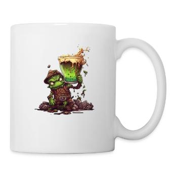 lustiges gruseliges bier monster - Tasse - Weiß - Rechts