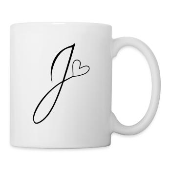 Buchstabe J Buchstabe-J Kalligrafie - Tasse - Weiß - Rechts