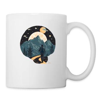 Night hike in the mountains. Outdoor motif - Mug - white - Right