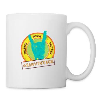 #iamvintage. Men's/women's vintage hipster look - Mug - white - Right