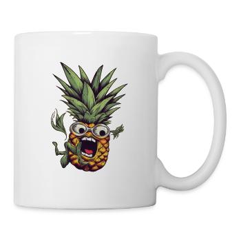 Falling nerdy pineapple with glasses - Mug - white - Right