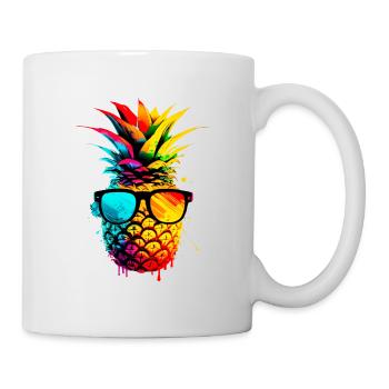 Colorful funky pineapple - Mug - white - Right