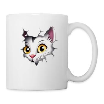 Hole Peekaboo: Baby-Katze auf Abenteuer - Tasse - Weiß - Rechts