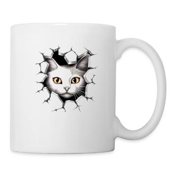 Hole Peekaboo: Baby-Katze auf Abenteuer - Tasse - Weiß - Rechts