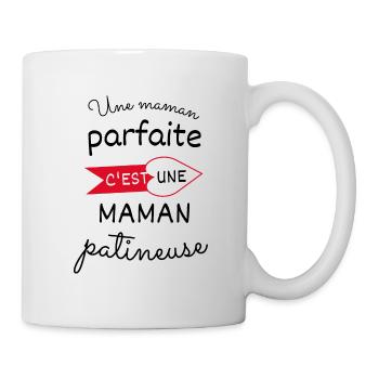 Une maman parfaite c est une maman patineuse - Mug blanc - blanc - Droite