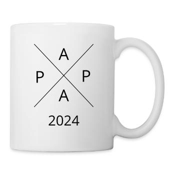 Papa 2024 Geschenkidee Vatertag Geburtstag Design - Tasse - Weiß - Rechts
