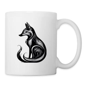 Minimalistic Black & White Fox - Mug - white - Right
