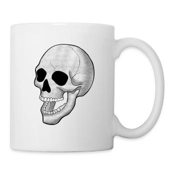SCHÄDEL SKULL SKELETT TOTENKOPF TOD GRAB HALLOWEEN - Tasse - Weiß - Rechts