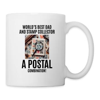 Vintage Briefmarkensammler Vater Philatelist - Tasse - Weiß - Rechts