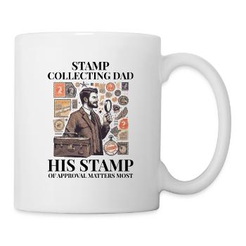 Timbres-poste d’époque Collectionneur de papa - Mug blanc - blanc - Droite