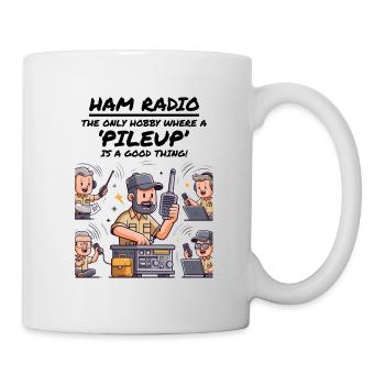 Ham Radio Operator Playful Cartoon Funny Hobby - Mug - white - Right
