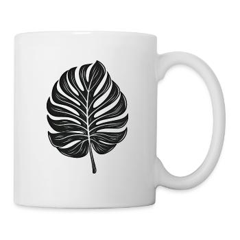 Feuille de Monstera cool, Motif de plantes - Mug blanc - blanc - Droite