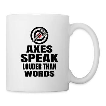 Äxte sagen lauter als Worte Axtwerfen - Tasse - Weiß - Rechts